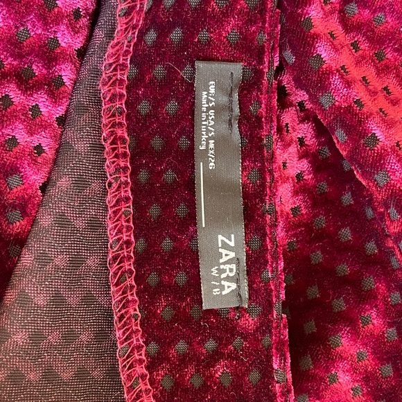 Zara Velvet Burgundy Loose Tunic Dress - Picture 8 of 8